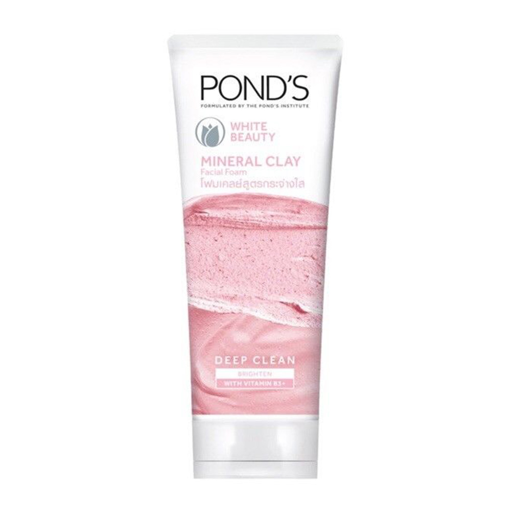Pond's Mineral Clay Facial Foam Brighten With Vitamin B3+ 90g